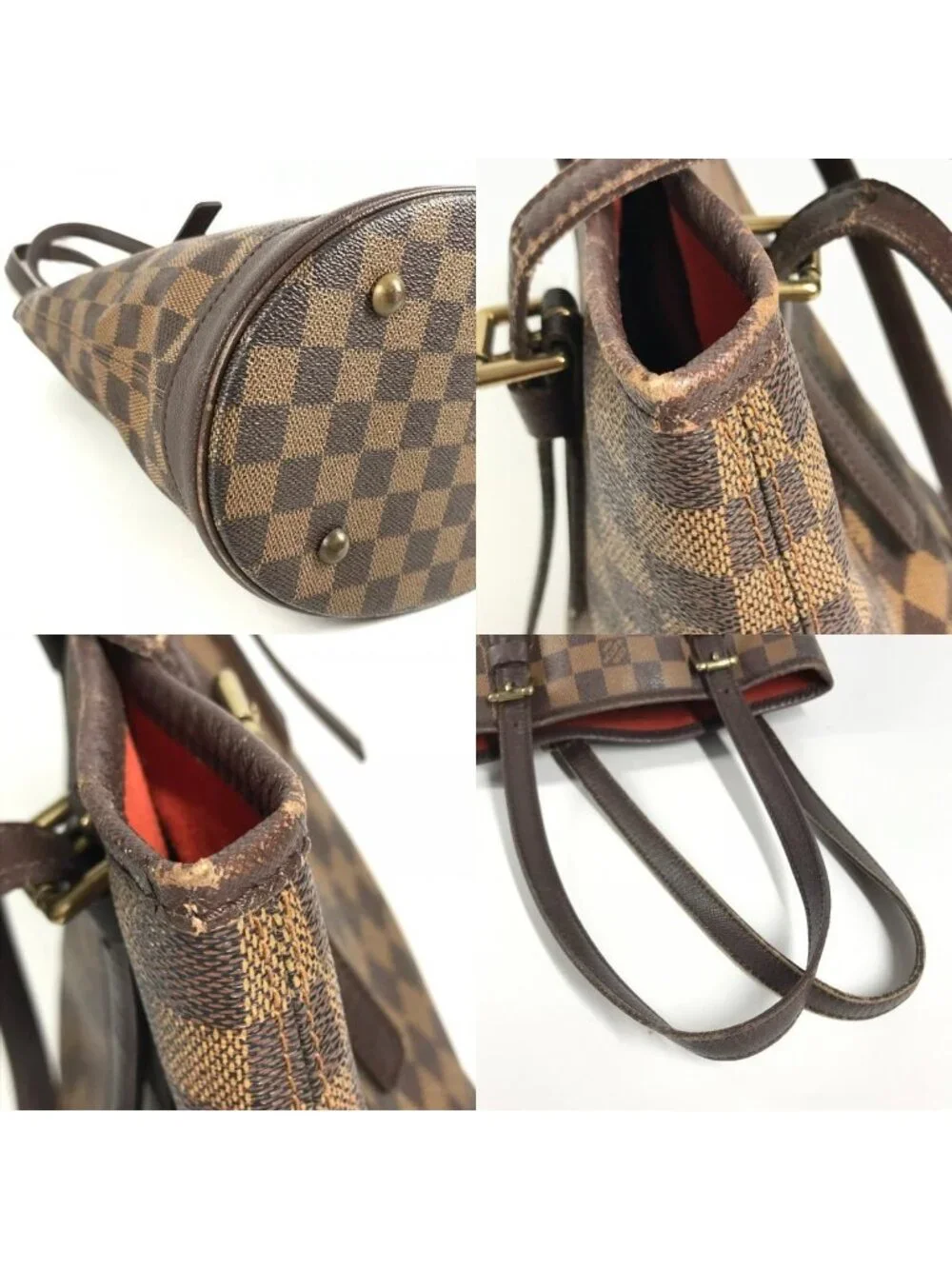 Louis Vuitton Shoulder Bag Marais Damier Graphite Canvas Brown